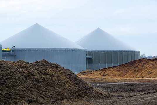 Biogasbehälter im Freien